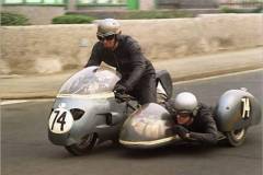 Alan Moss & R English (Triumph) 1970 500cc Sidecar TT